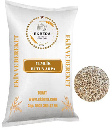 EKBERA - Yemlik Bütün Arpa – Doğal Kalite, Hayvan Beslenmesine Uygun – 25 Kg