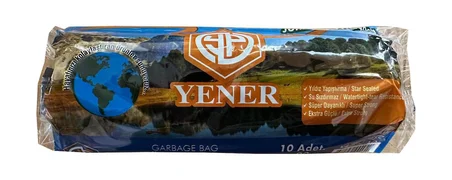 Yener Endüstriyel Jumbo Çöp Torbası Poşeti - 2 Kat - Siyah - 400 Gr. - 80x110 Cm. -10 Adetlik 3 Rulo