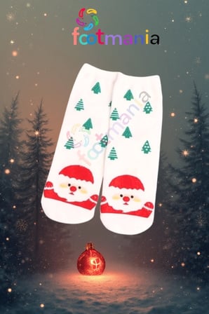 5 Çift Yılbaşı Christmas Kadın Noel Renkli Patik Çorap Seti Klasik