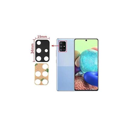 Samsung Galaxy A71 A715F İle Uyumlu Kamera Camı