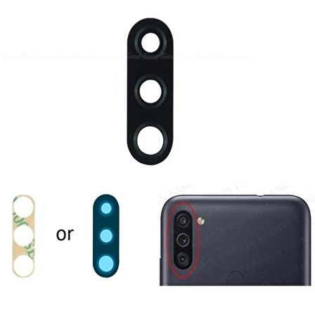 Samsung Galaxy M11 M115F İle Uyumlu Kamera Camı