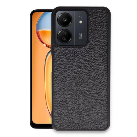 hediyelik Xiaomi Redmi 13c Kılıf Aras Deri Kapak - Siyah
