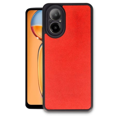 hediyelik Realme 12 Lite Kılıf Aras Deri Kapak - Kırmızı