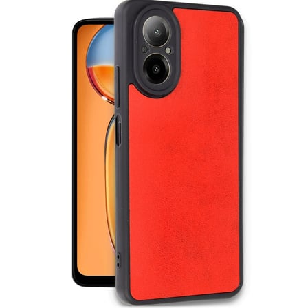 hediyelik Realme 12 Lite Kılıf Aras Deri Kapak - Kırmızı