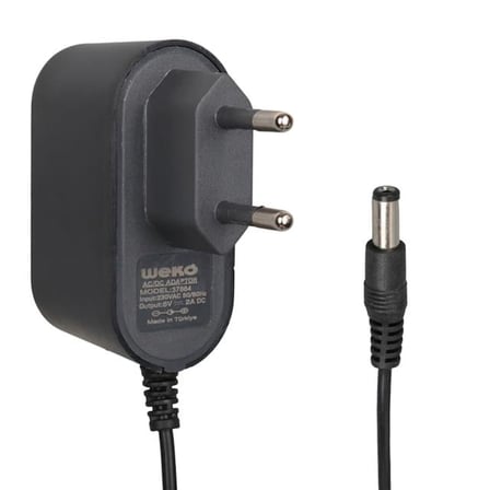 hediyelik Weko WK- 37864 Plastik Kasa 5 Volt - 2 Amper 5.5*2.1 Mm Uçlu Yerli Üretim Priz Tipi Adaptör