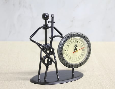 hediyelik Metal Saatli Keman Çalan Müzisyen Alk4333