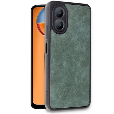 hediyelik Oppo A38 Kılıf Aras Deri Kapak - Koyu Yeşil