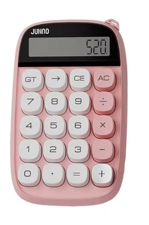hediyelik Sevimli Kare Tuşlu 10 Haneli Ldc Ekran Hesap Makinası Pembe