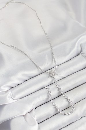 hediyelik Pirinç Zirkon Taşlı Kutup Yıldızı Model Gold Renk Y Kolye