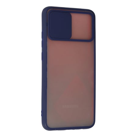 hediyelik Samsung Galaxy A02s Kılıf Palm Buzlu Kamera Sürgülü Silikon - Lacivert