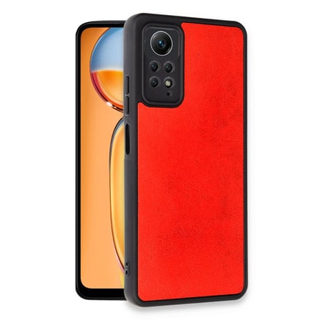 hediyelik Xiaomi Redmi Note 12 Pro 4g Kılıf Aras Deri Kapak - Kırmızı