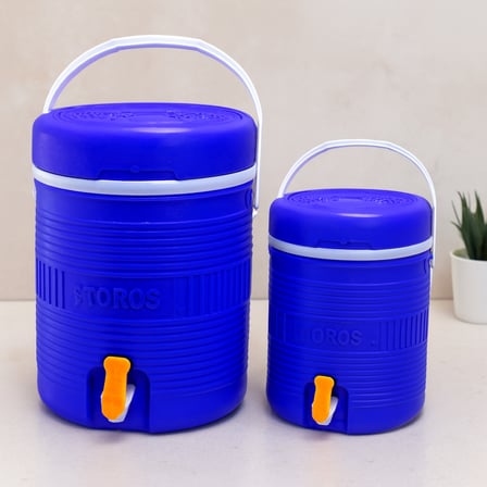 hediyelik Yuvarlak Plastik Termos Seti 14L+6L Musluklu