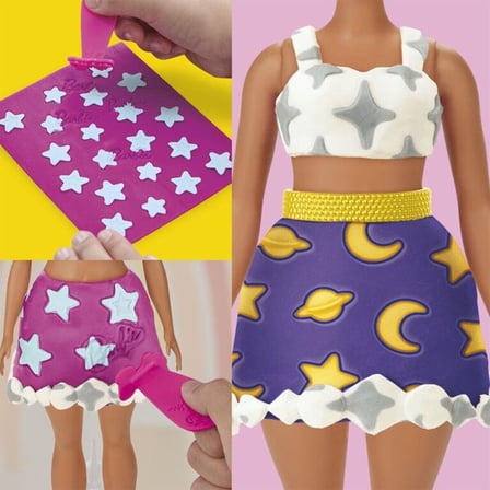 hediyelik G1355 Play-Doh Barbie Designer Desen Paketi Hamur Oyun Seti +3 yaş