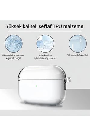 hediyelik Airpods Pro 3. Nesil İle Uyumlu Şeffaf Cyrstal Clear Ultra Berrak Kılıf ( Kulaklık Değildir )