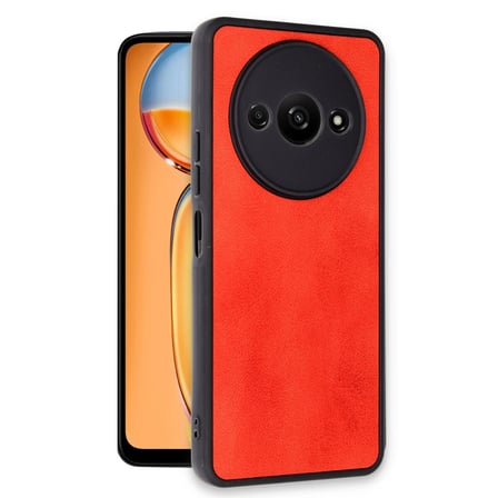 hediyelik Xiaomi Redmi A3 4g Kılıf Aras Deri Kapak - Kırmızı