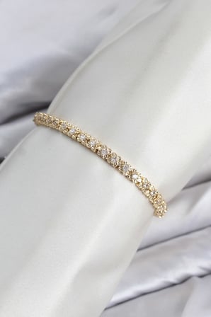 hediyelik CM Model Zirkon Taşlı VIP Seri Gold Renk Pirinç Kadın Bileklik