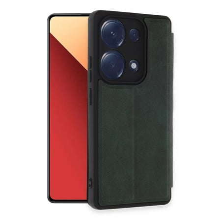 hediyelik Xiaomi Redmi Note 13 Pro 4g Kılıf Flip Cover - Koyu Yeşil