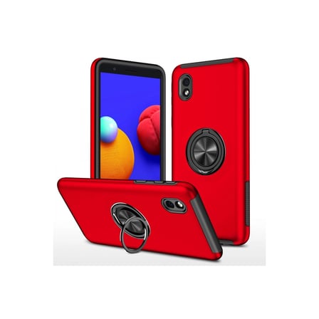 hediyelik Samsung Galaxy A01 Core Kılıf Elit Yüzüklü Kapak - Kırmızı