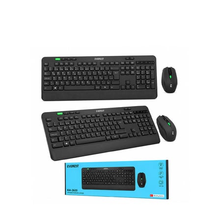 hediyelik Kablosuz Klavye - Mouse Seti Siyah Usb - Sessiz - Switch Q Klavye KM-2620