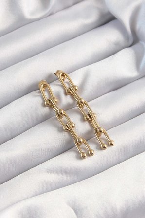 hediyelik 316L Çelik Altın Renk Sallantılı Model Küpe