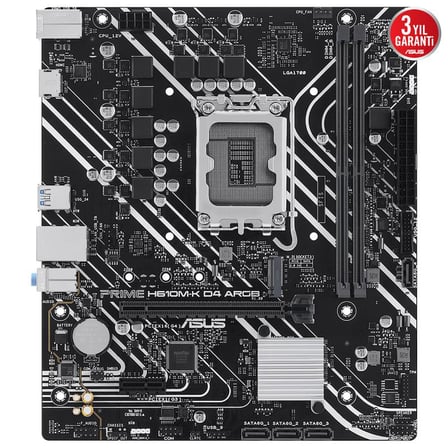 hediyelik Prıme H610M-K D4 Argb DDR4 3200MHZ 1XHDMI 1XM.2 Usb 3.2 Matx 1700P (12./ 13. Ve 14. Nesil İşlemci Uyumlu)