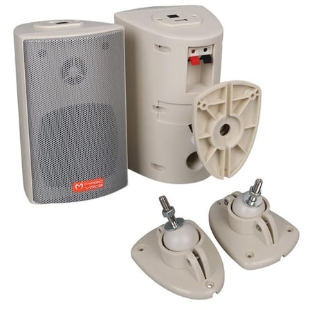 hediyelik MagicVoice MV-16 7.5 CM 30 Watt Komütatörlü Hat Trafolu Beyaz Sütun Hoparlör (2’li Takım)