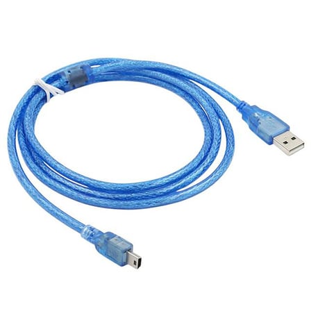 hediyelik PM-11937 Usb 5 Pin Geniş 1.5 Metre Mavi Şeffaf V3 Uç Kablo