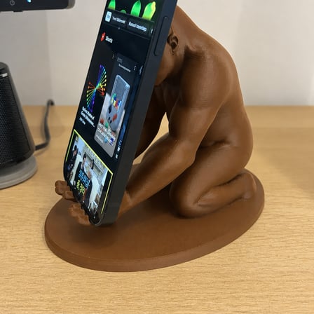 hediyelik 3D Baskı Goril Telefon Tutucu - Kaslı Goril Masaüstü Telefon Standı-Kahverengi