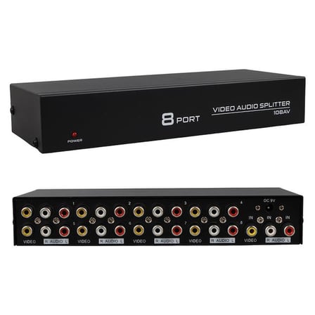hediyelik PM-4832 8 Port Video Stereo Audio Dağıtıcı Çoğaltıcı 1024X768-85HZ