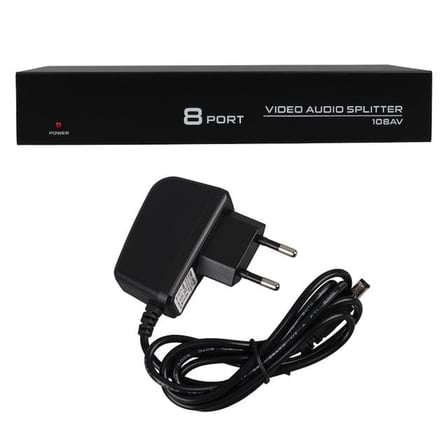 hediyelik PM-4832 8 Port Video Stereo Audio Dağıtıcı Çoğaltıcı 1024X768-85HZ