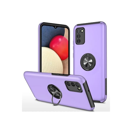 hediyelik Samsung Galaxy A02s Kılıf Elit Yüzüklü Kapak - Mor