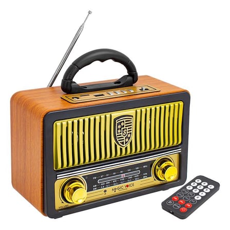 hediyelik MagicVoice MV-112BT USB - SD - FM - Bluetooth Destekli Nostaljik Radyo