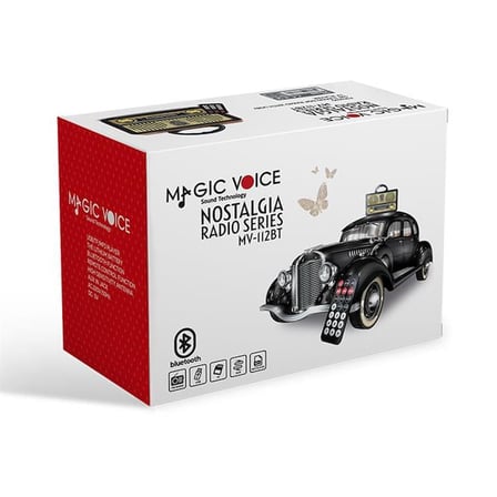 hediyelik MagicVoice MV-112BT USB - SD - FM - Bluetooth Destekli Nostaljik Radyo