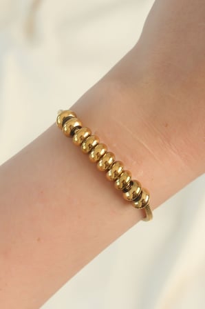 hediyelik 316L Çelik Gold Renk Oval Figürlü Bileklik