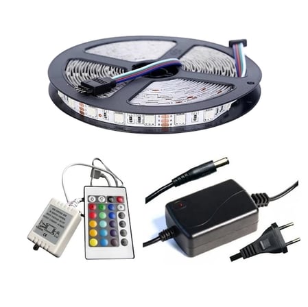 hediyelik Winboss 5mt Rgb Şerit Led Slikonlu Adaptör Uzaktan Kumanda Tak Çalıştır