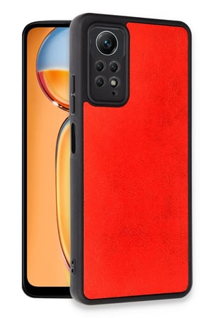 hediyelik Xiaomi Redmi Note 12 Pro 4G Kılıf Aras Deri Kapak - Kırmızı
