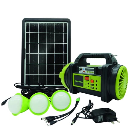 hediyelik WS-5683 30W Şarjlı Solar Ev Aydınlatma Seti Radyo Fan Powerbank Spot Fener