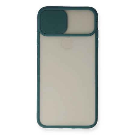 hediyelik Apple İphone X Kılıf Palm Buzlu Kamera Sürgülü Silikon - Yeşil