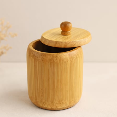 Hediyelik Ahsap Bambu Kapakli Sekerlik 9 Cm