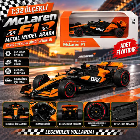 hediyelik RW5232 1:32 MCLAREN F1 ÇEK BIRAK ARABA LİSANSLI METAL MODEL ARABA (adet fiyatıdır)