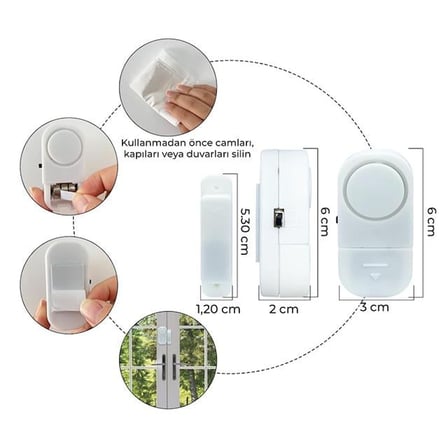 hediyelik PM-17795 Mini Manyetik Pencere Ve Kapı Güvenlik Alarmı