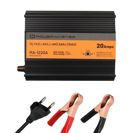 hediyelik MA-1220A 12 Volt 20 Amper Üç Fazlı Akıllı Akü Şarj Cihazı