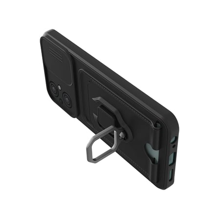hediyelik Xiaomi Poco M5 Kılıf Zuma Kartvizitli Yüzüklü Silikon - Siyah