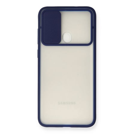 hediyelik Samsung Galaxy A11 Kılıf Palm Buzlu Kamera Sürgülü Silikon - Lacivert