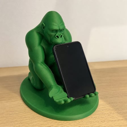 hediyelik 3D Baskı Goril Telefon Tutucu - Kaslı Goril Masaüstü Telefon Standı-Yeşil