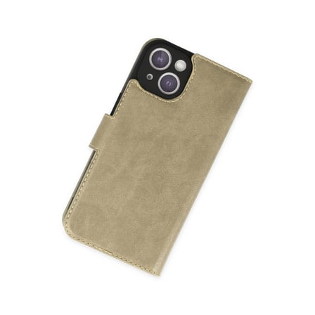hediyelik Apple İphone 14 Plus Kılıf Trend S Plus Kapaklı Kılıf - Gold
