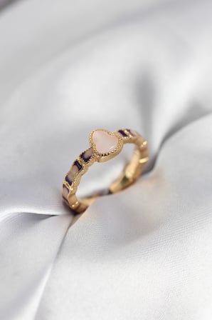 hediyelik Gold Renk Mineli Su Kabağı Model Kadın Yüzük