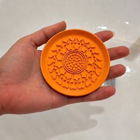 hediyelik 3D Baskı Makyaj Fırçası Temizleme Pedi - Desenli Aparat-Turuncu