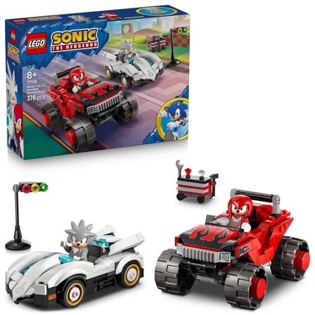 hediyelik 77118 Lego Sonic Silverın Arabası, Knucklesın Canavar Kamyonuna Karşı 378 parça
