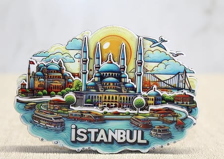 hediyelik Ahşap İstanbul Temalı Magnet Alk4598